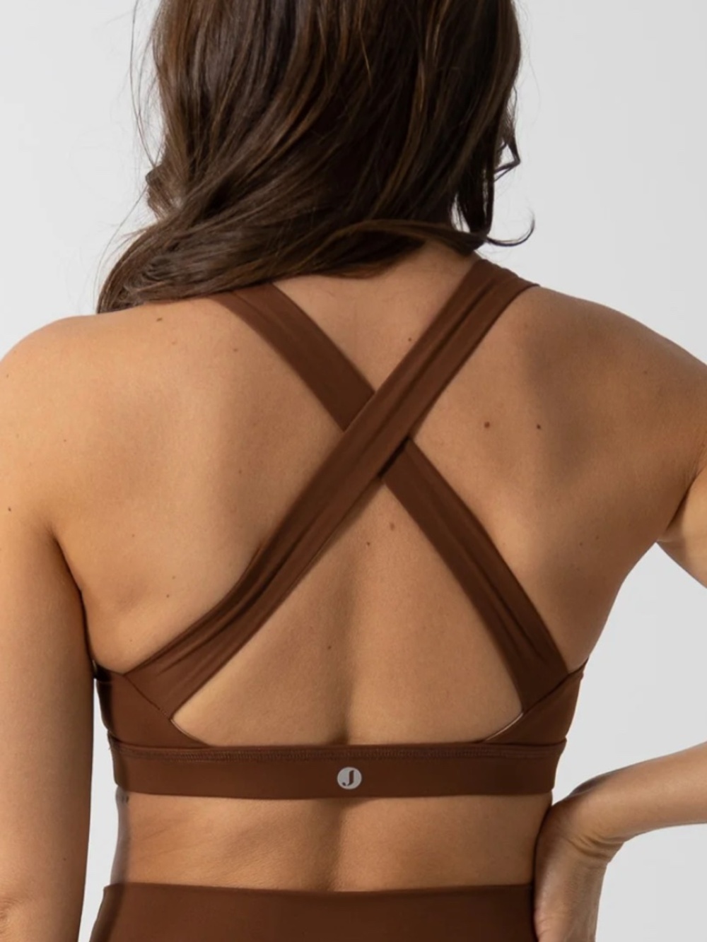 Brown Cross Back Sports Bra XS